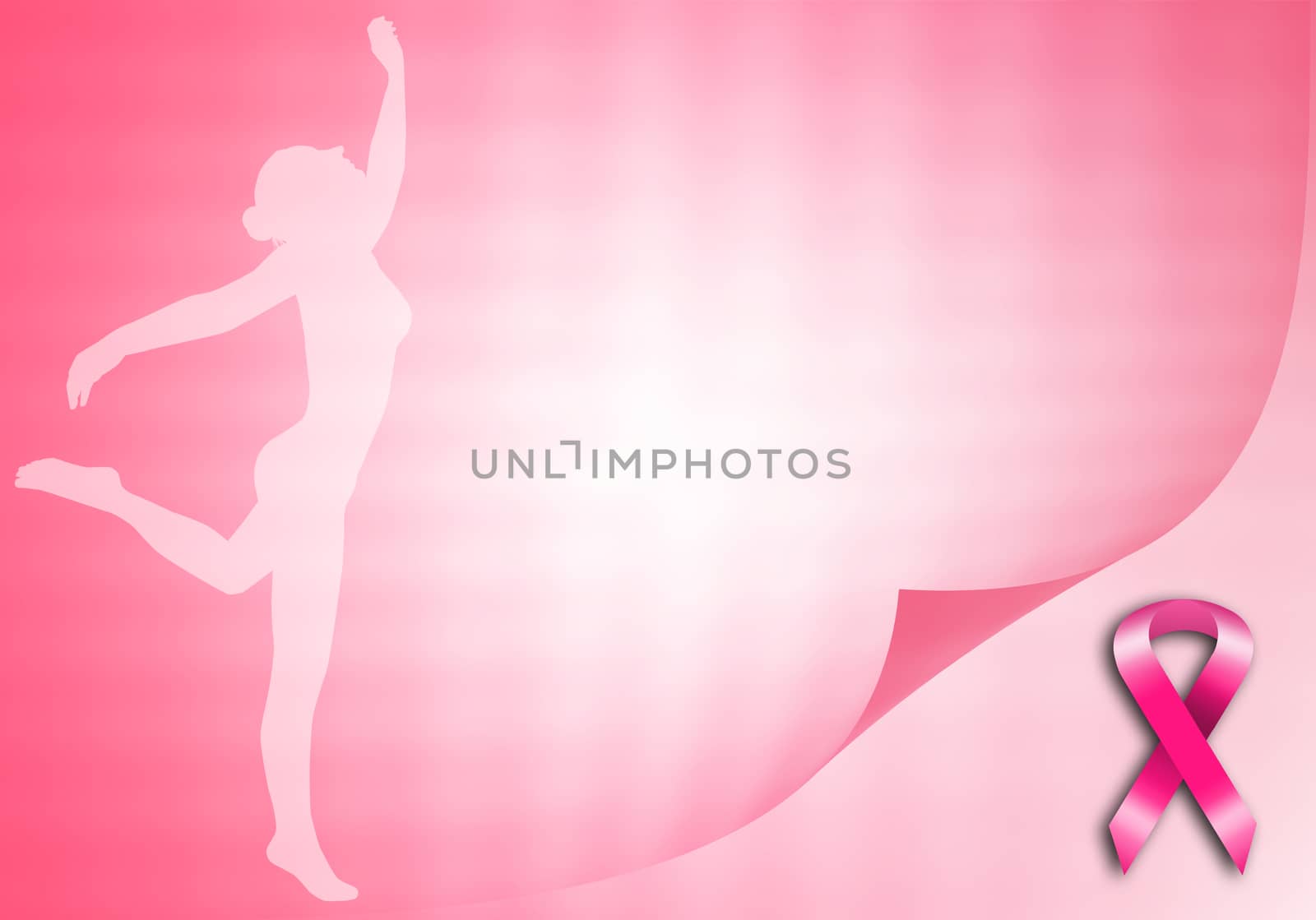 illustration of Breast cancer prevention background with pink ribbon