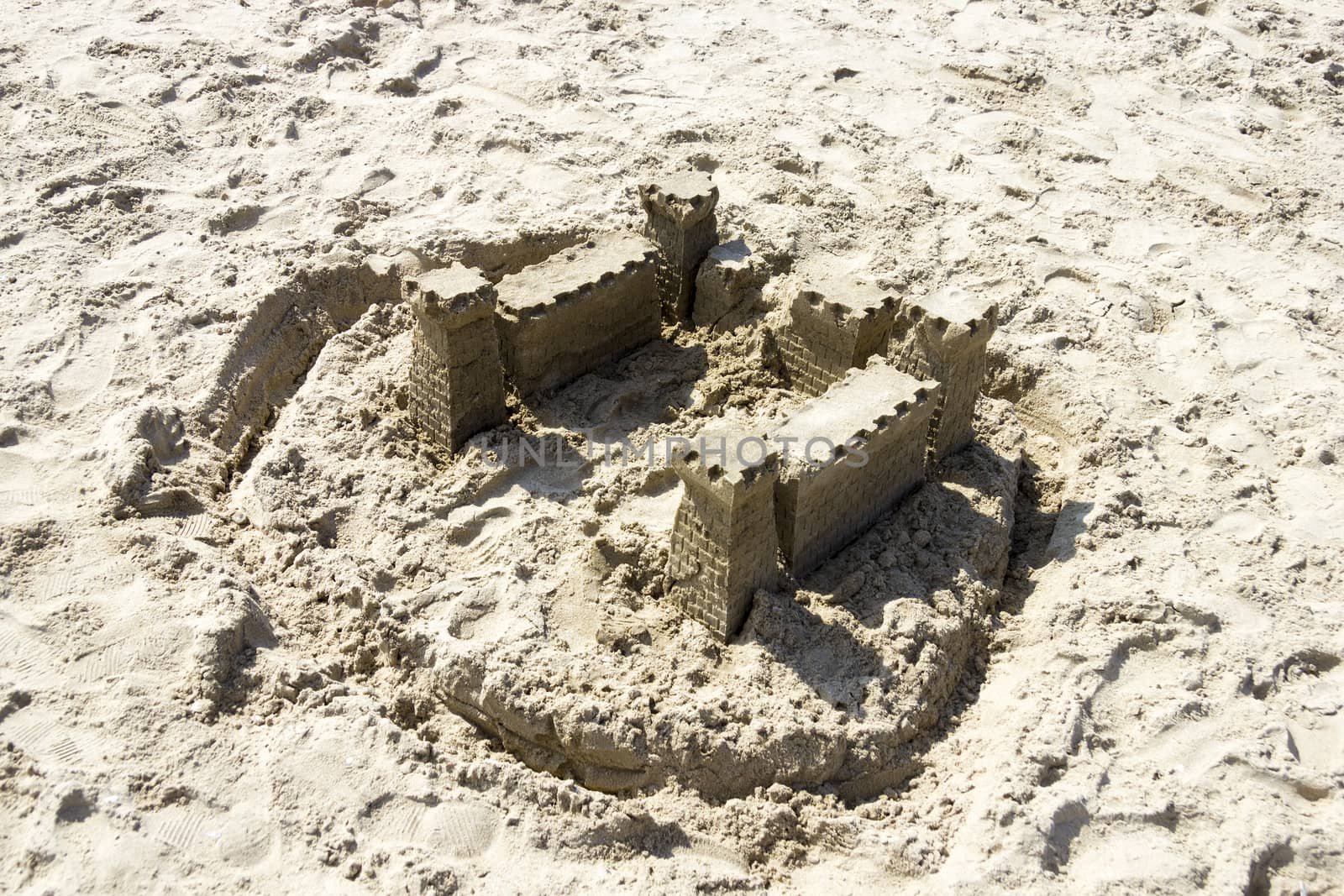 Sand Castle on the Beach, North Sea, Netherlands by Tetyana