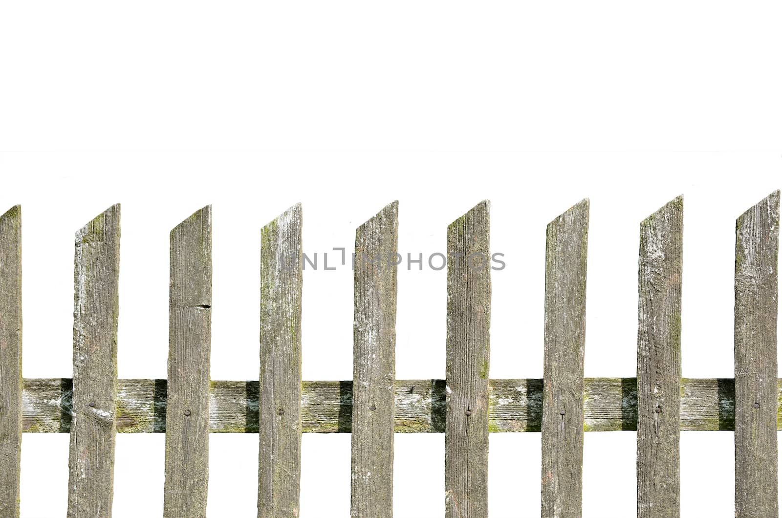 old wooden fence on the white background by sarkao