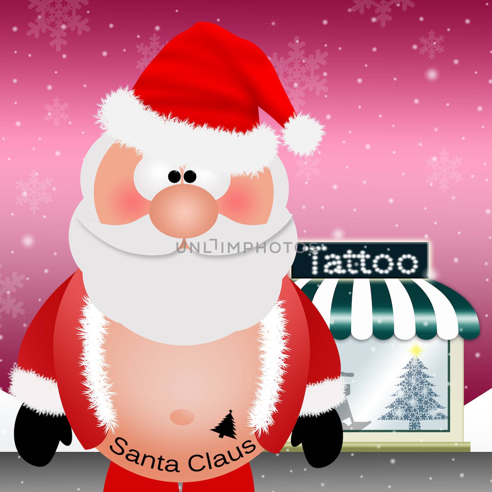 Santa Claus with tattoo for Christmas by sognolucido