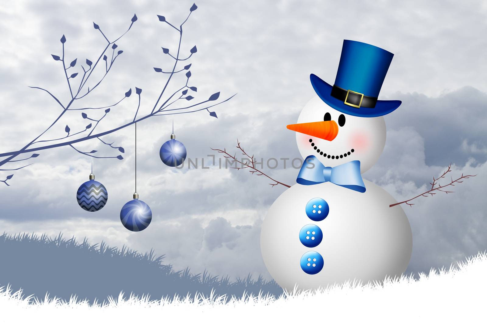 Snowman in winter