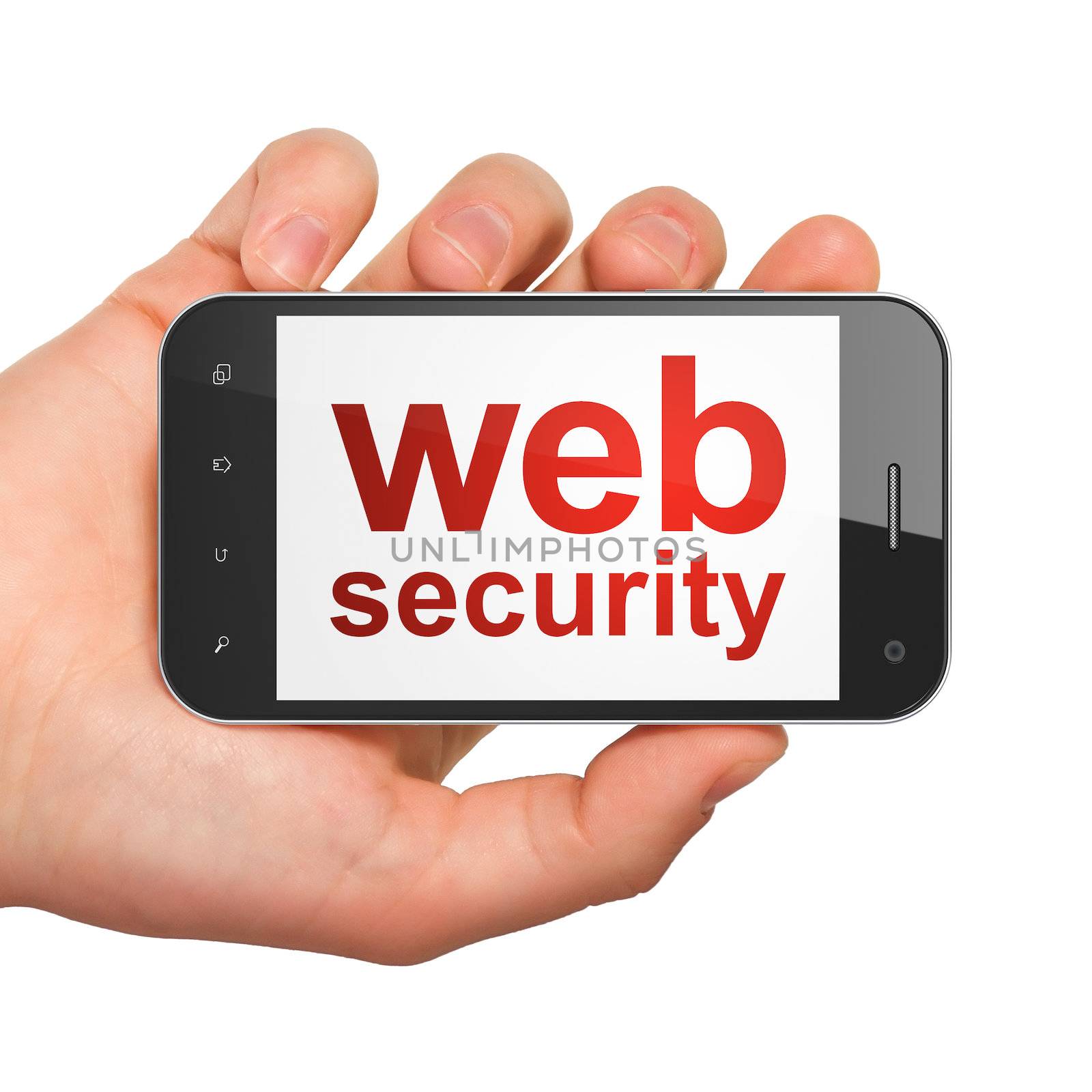 SEO web design concept: smartphone with Web Security by maxkabakov