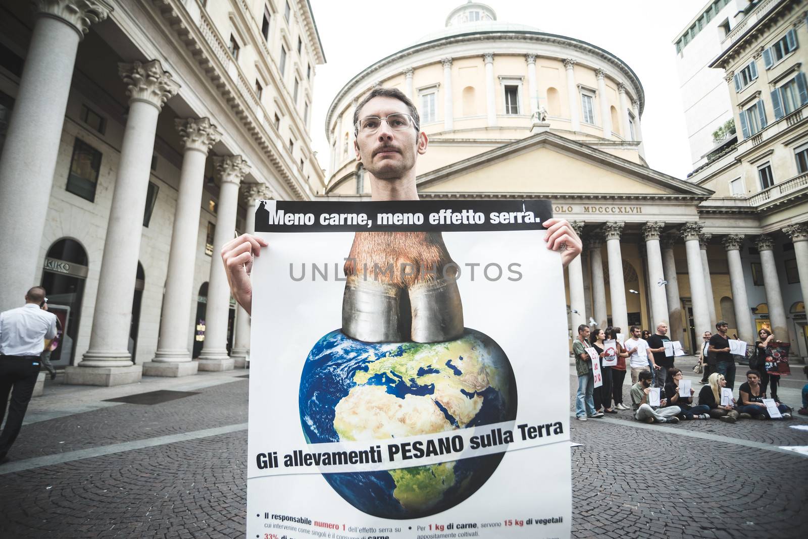 MILAN, ITALY - SEPTEMBER 26: 269 Life  manifestation on September 26, 2013. Animal right association '269 Life' protest against vivisection, animals right, meat nutrition and production