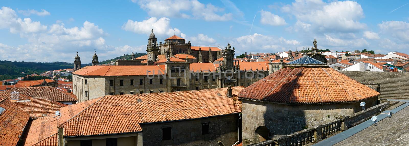 San Martiño Pinario Monastery is Santiago de compostela, Spein. View from the roof of the Cathedral