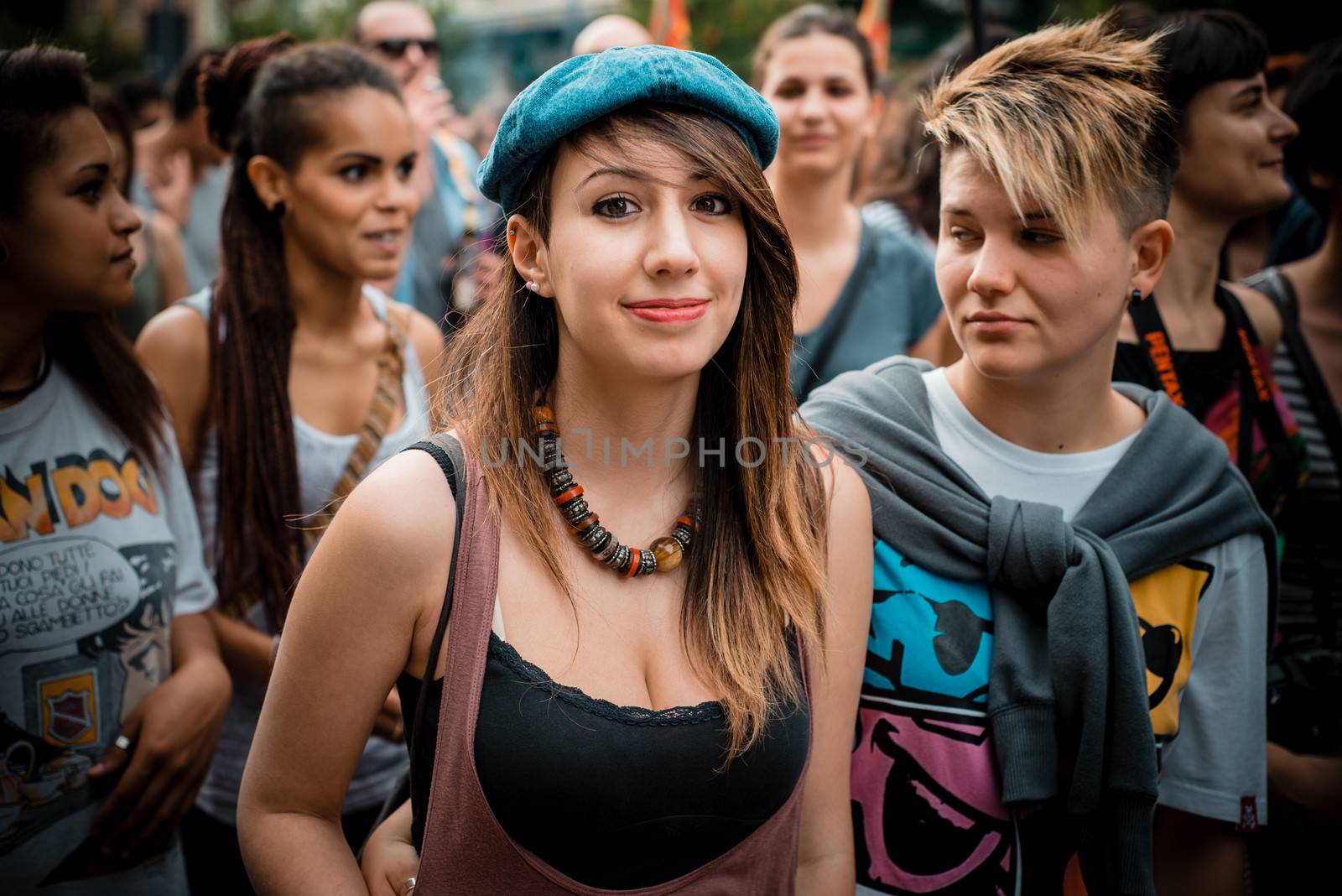 MILAN, ITALY - JUNE 29: gay pride manifestation in Milan June 29, 2013. Normal people, gay, lesbians, transgenders and bisexuals take to the street for their rights organizing a street parade party