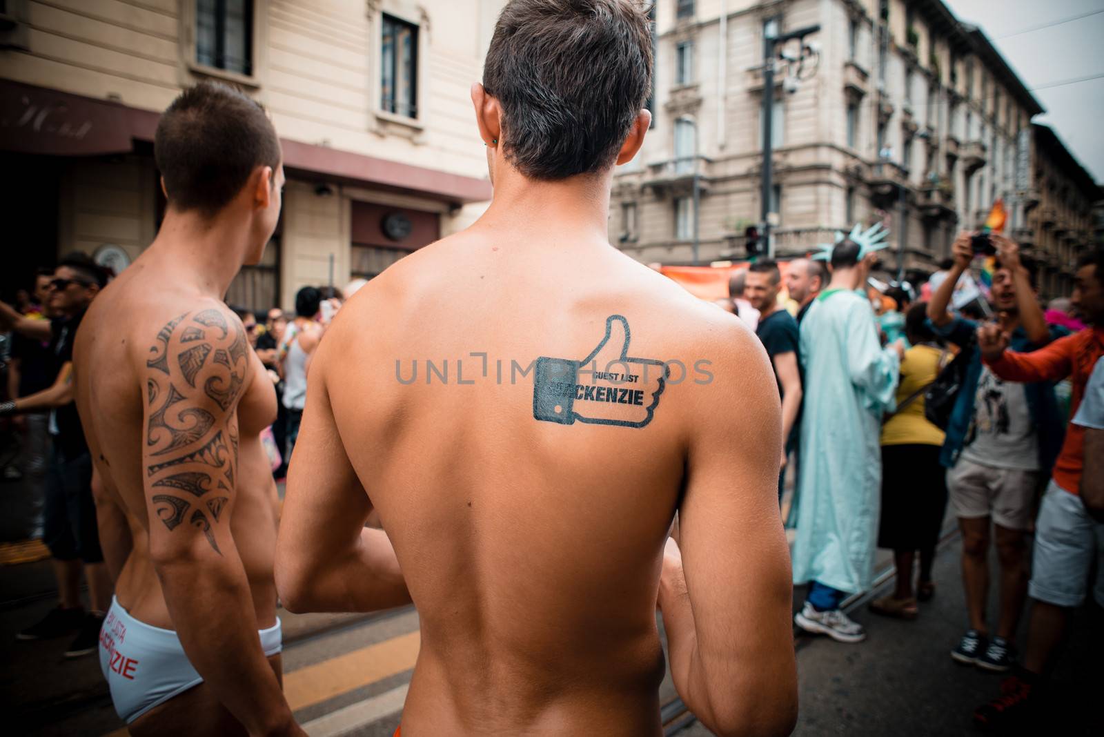 MILAN, ITALY - JUNE 29: gay pride manifestation in Milan June 29, 2013. Normal people, gay, lesbians, transgenders and bisexuals take to the street for their rights organizing a street parade party