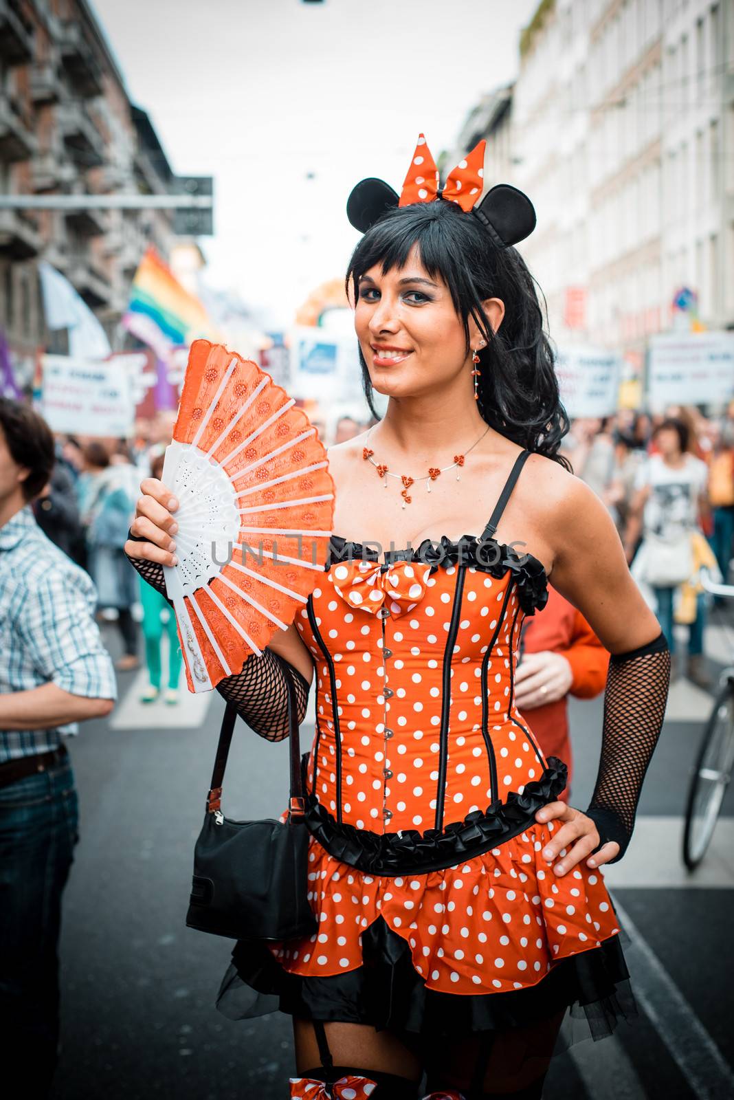 MILAN, ITALY - JUNE 29: gay pride manifestation in Milan June 29, 2013. Normal people, gay, lesbians, transgenders and bisexuals take to the street for their rights organizing a street parade party