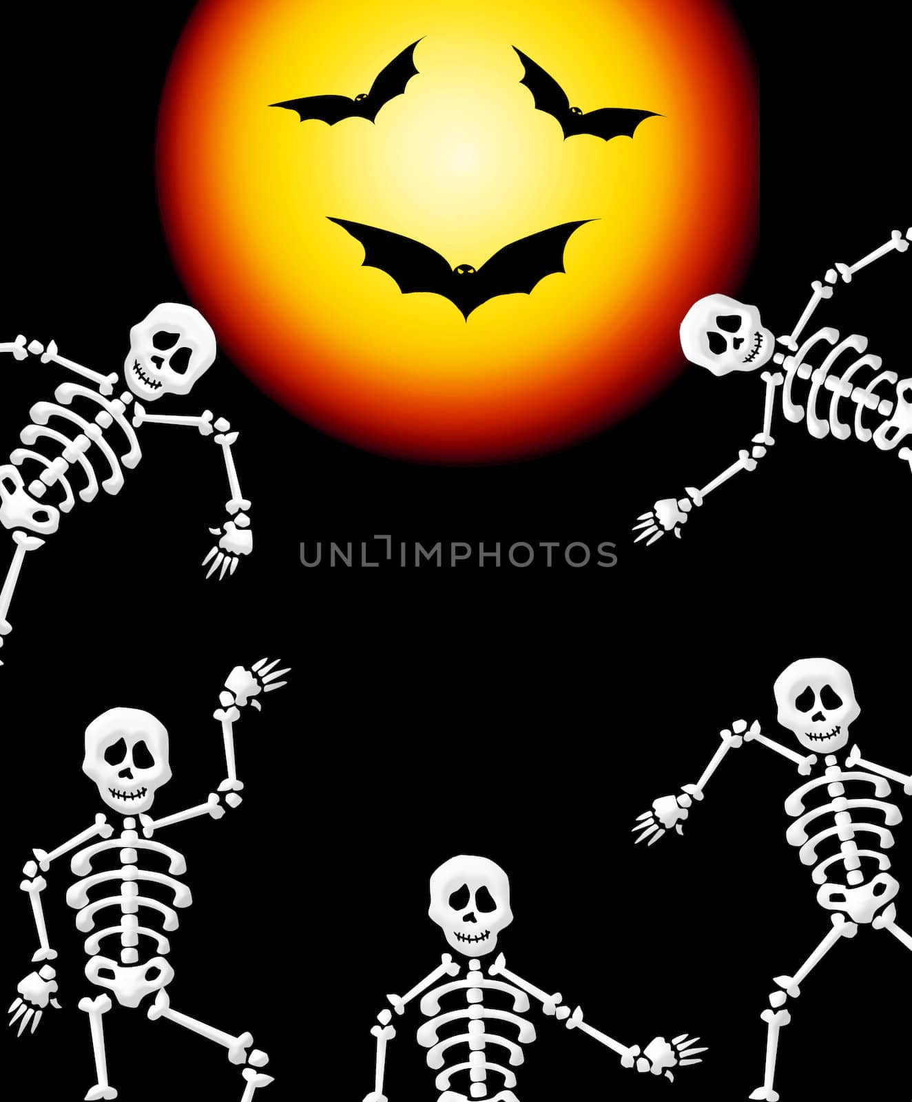 skeletons on Halloween night by adrenalina
