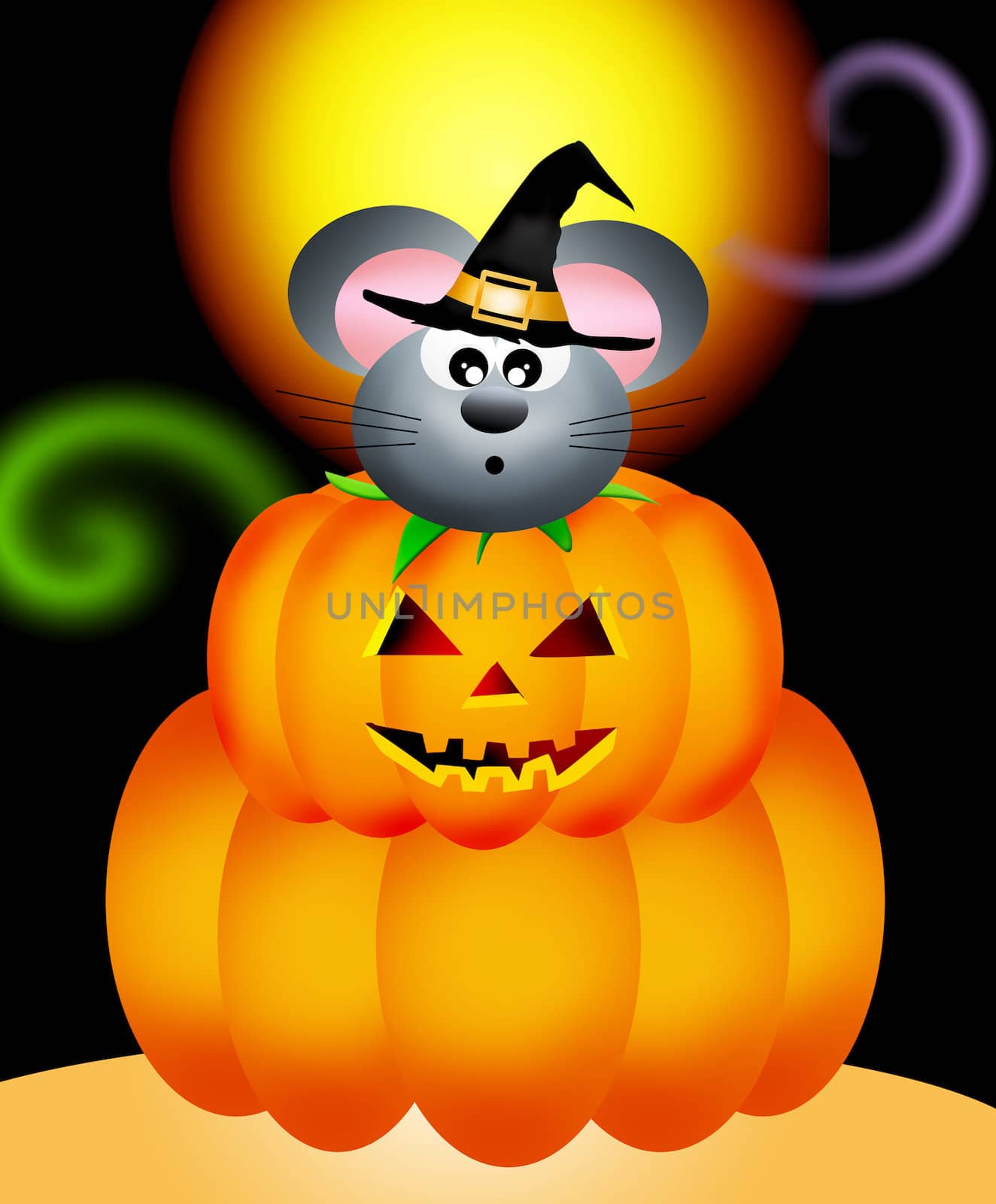 mouse on pumpkin by adrenalina
