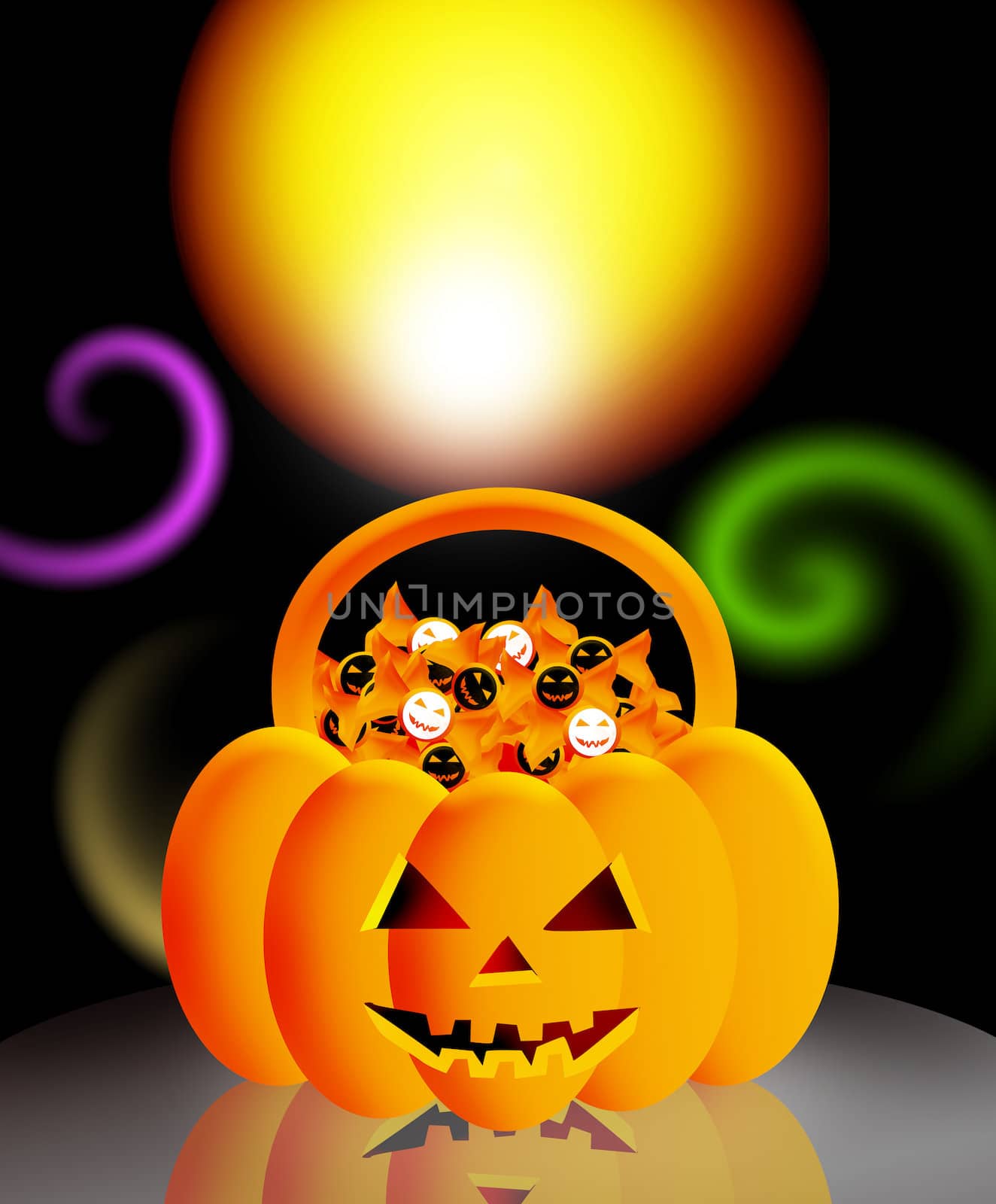 Halloween candy in the pumpkin