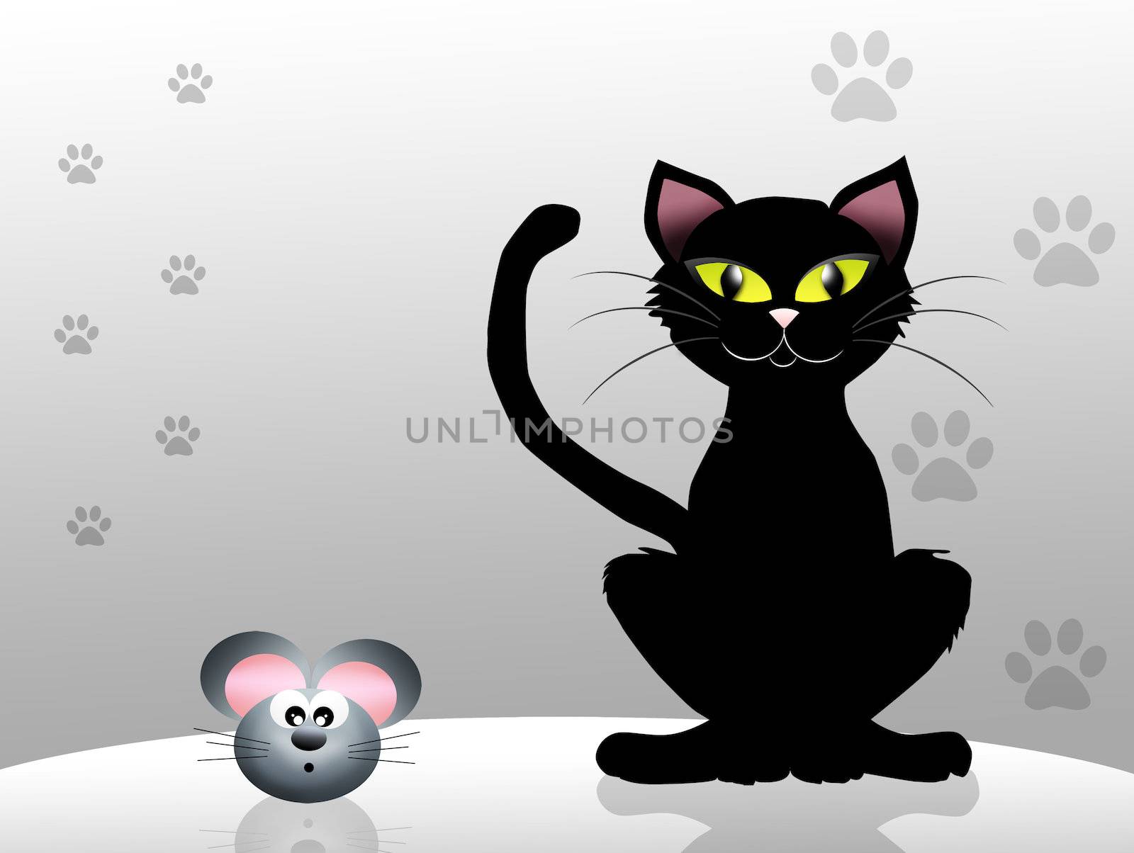 Cat and mouse cartoon