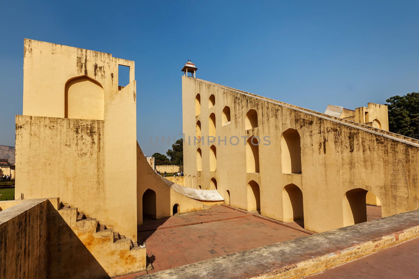 Samrat  Yantra - Giant Sundial in Jantar Mantar - ancient observatory. Jaipur, Rajasthan, India