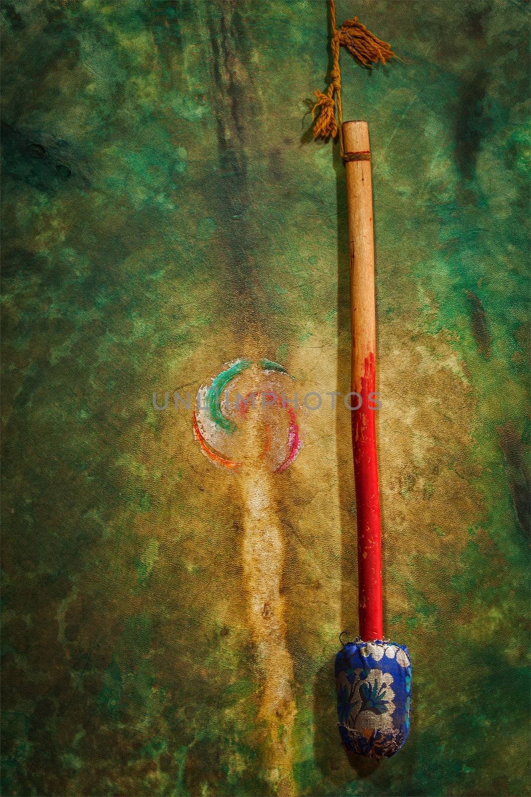 Ritual drum in Hemis monastery. Ladakh, India by dimol