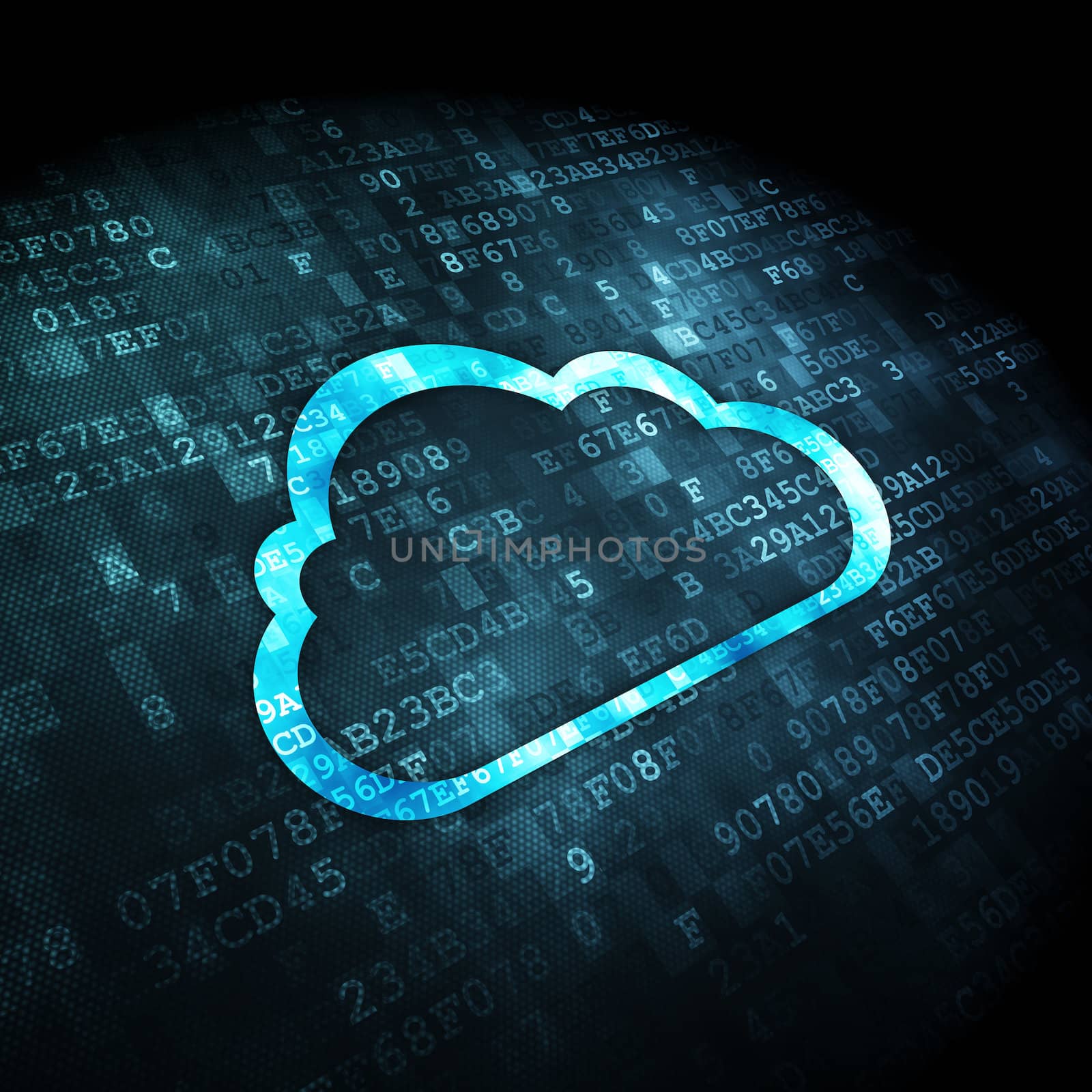 Cloud computing concept: Cloud on digital background by maxkabakov