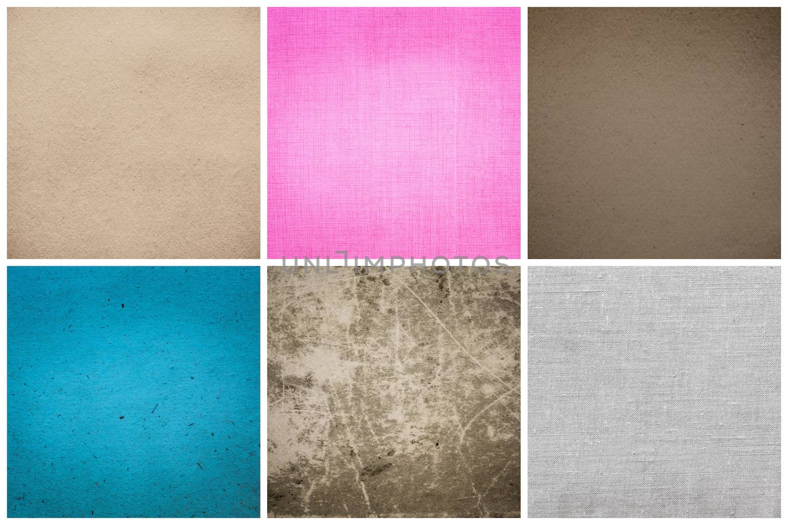Old Vintage Papers Texture Set  (Blue, Pink, Grey, Brown) by ryhor