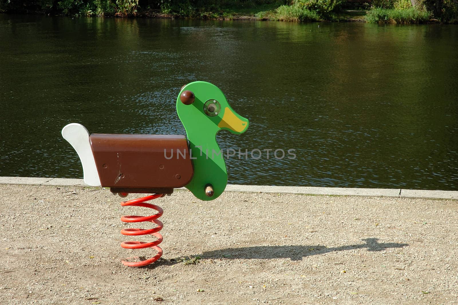 Duck swing on playground by janhetman