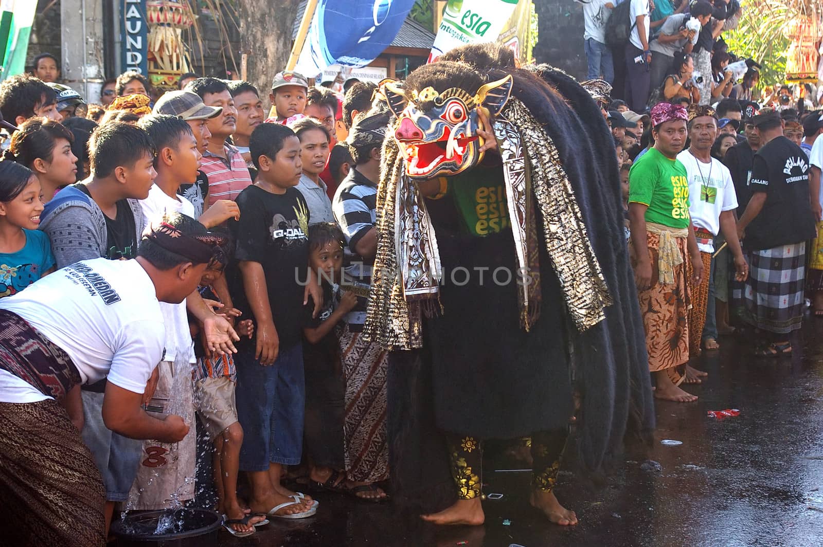 Unique Balinese festival of Omed Omedan, Bali, Indonesia. 