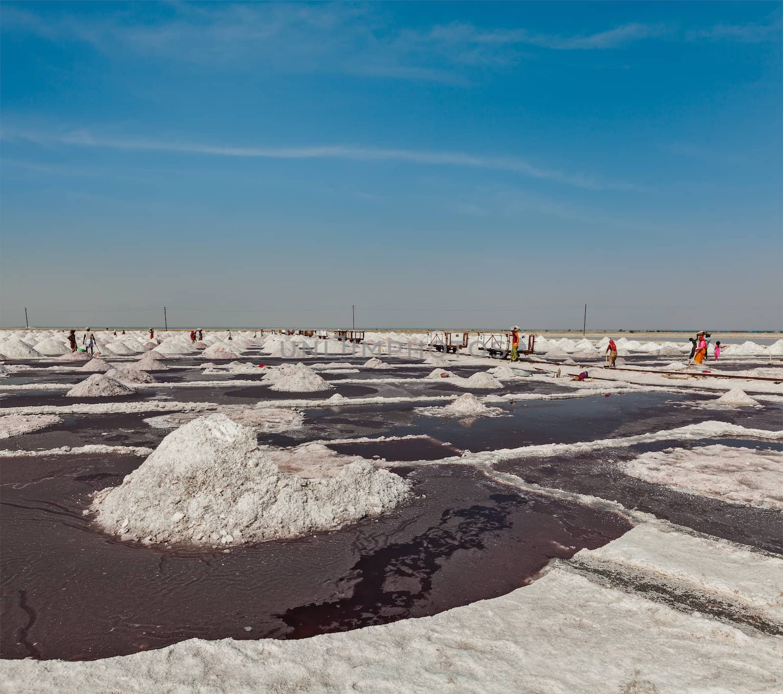 Salt mine at Sambhar Lake, Sambhar, Rajasthan, India