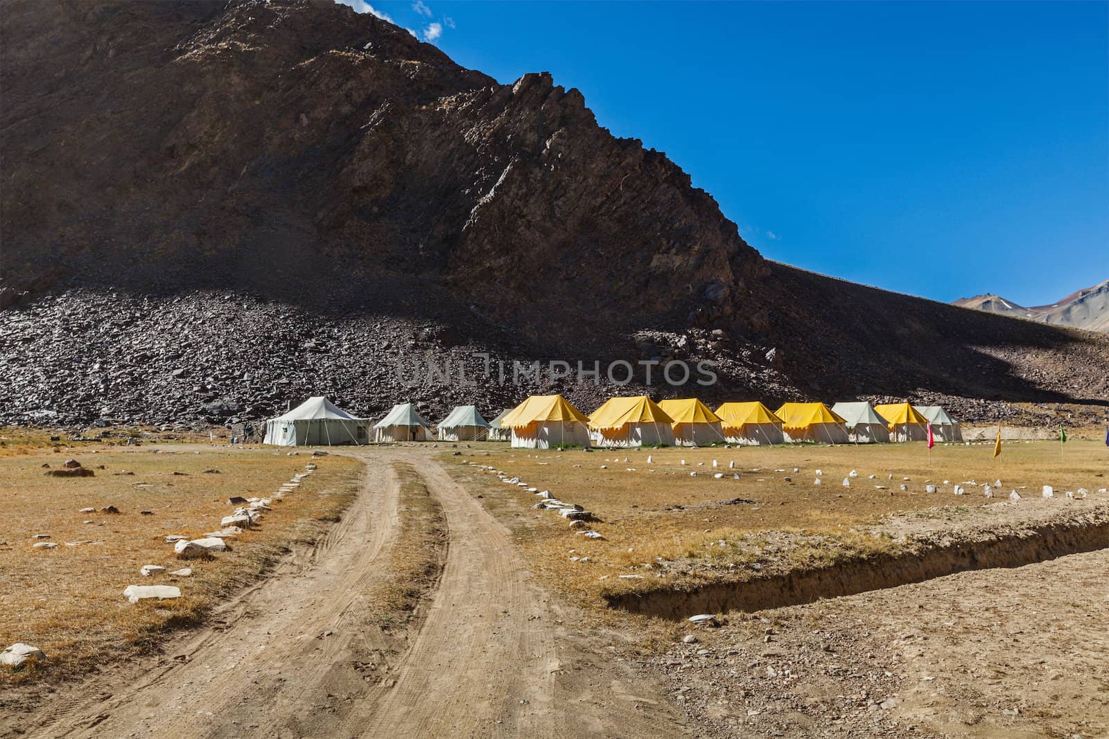 Tent camp in Himalayas by dimol