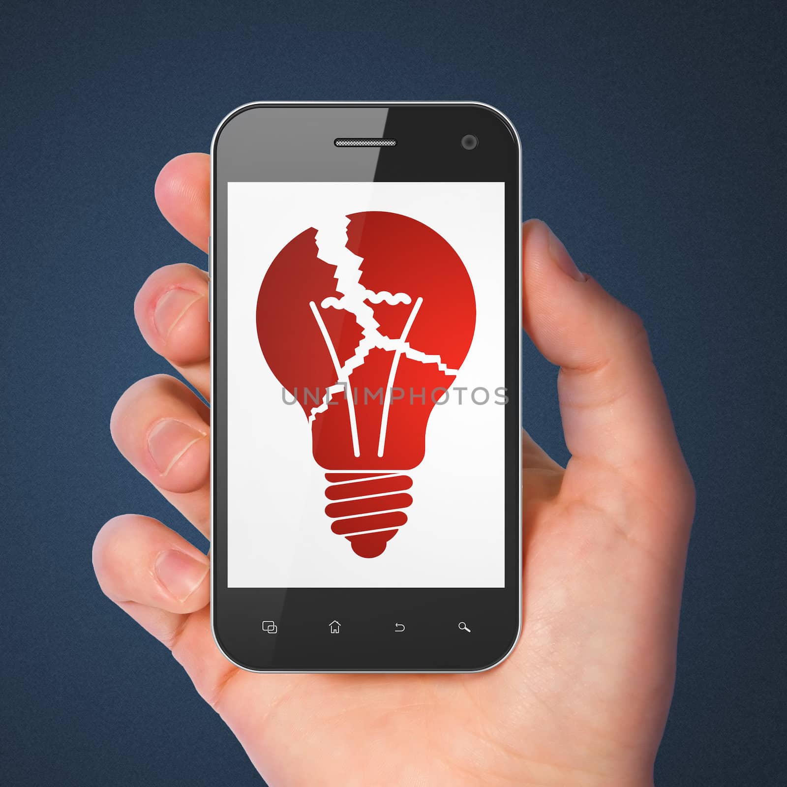 Business concept: smartphone with Light Bulb. by maxkabakov