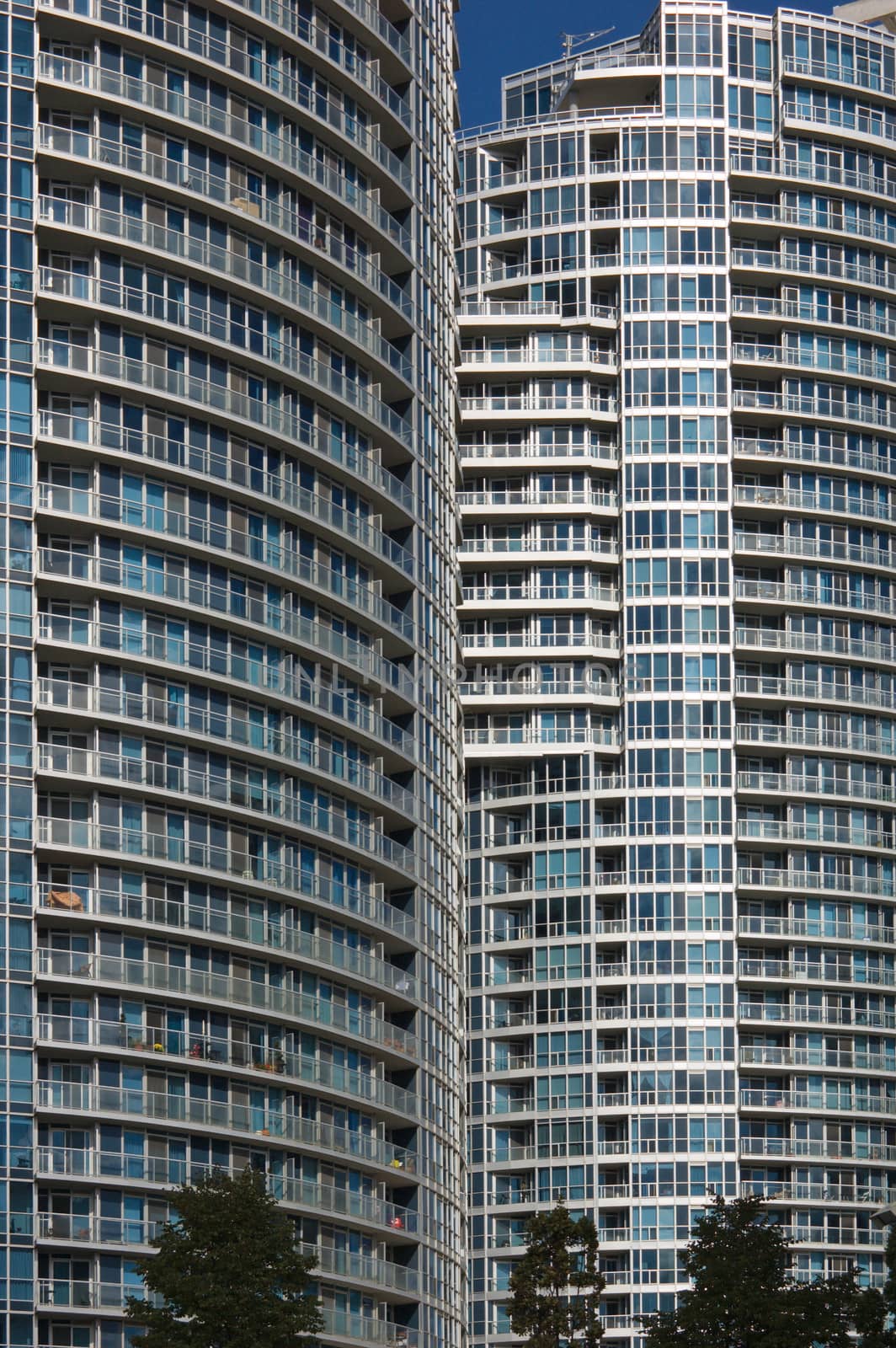 glass wall of a high-rise building in downtown Toronto