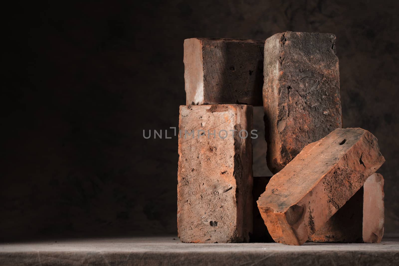 Still life with old used bricks.