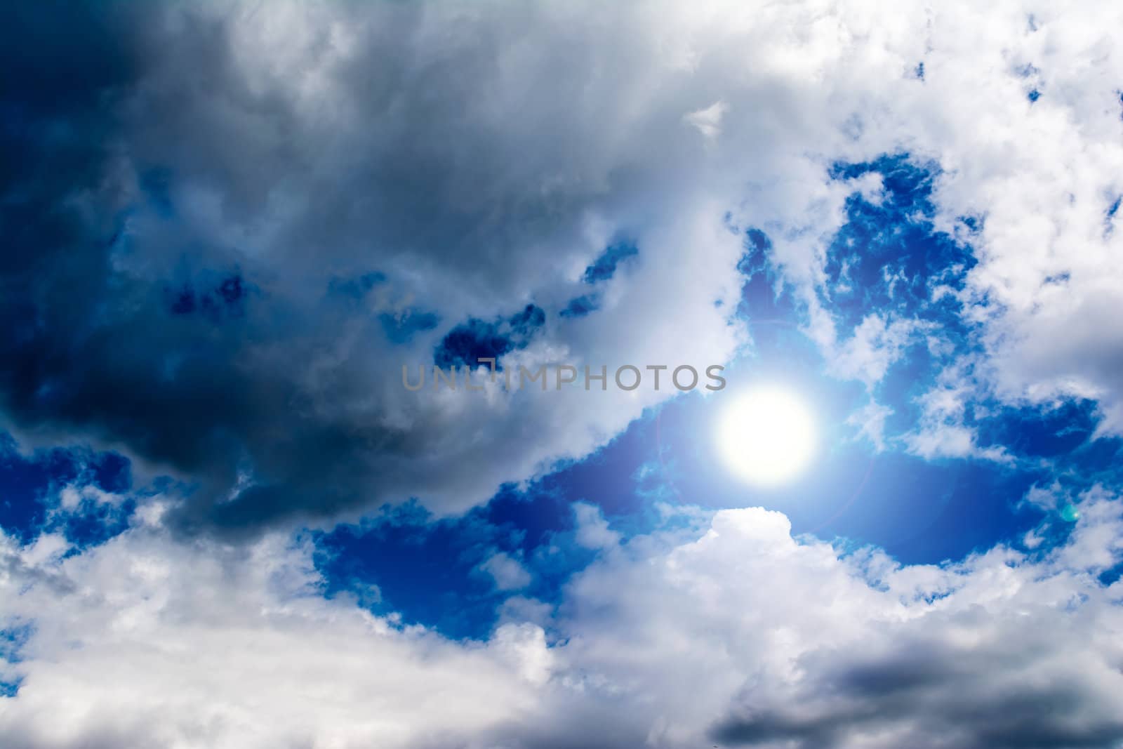 Dark and white Sky Clouds with vivid colors