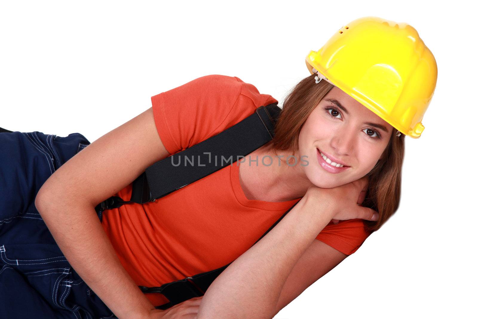 Cute female laborer