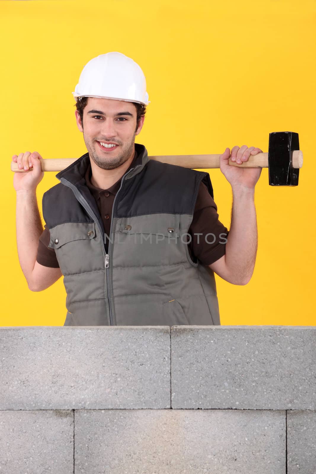 Happy manual worker