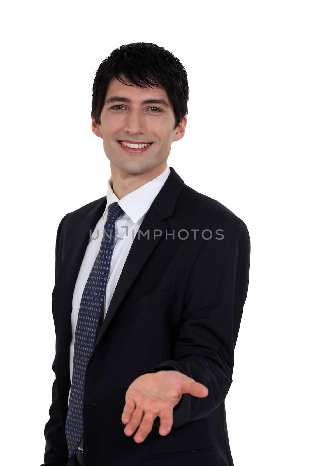 Portrait of an empty-handed businessman by phovoir
