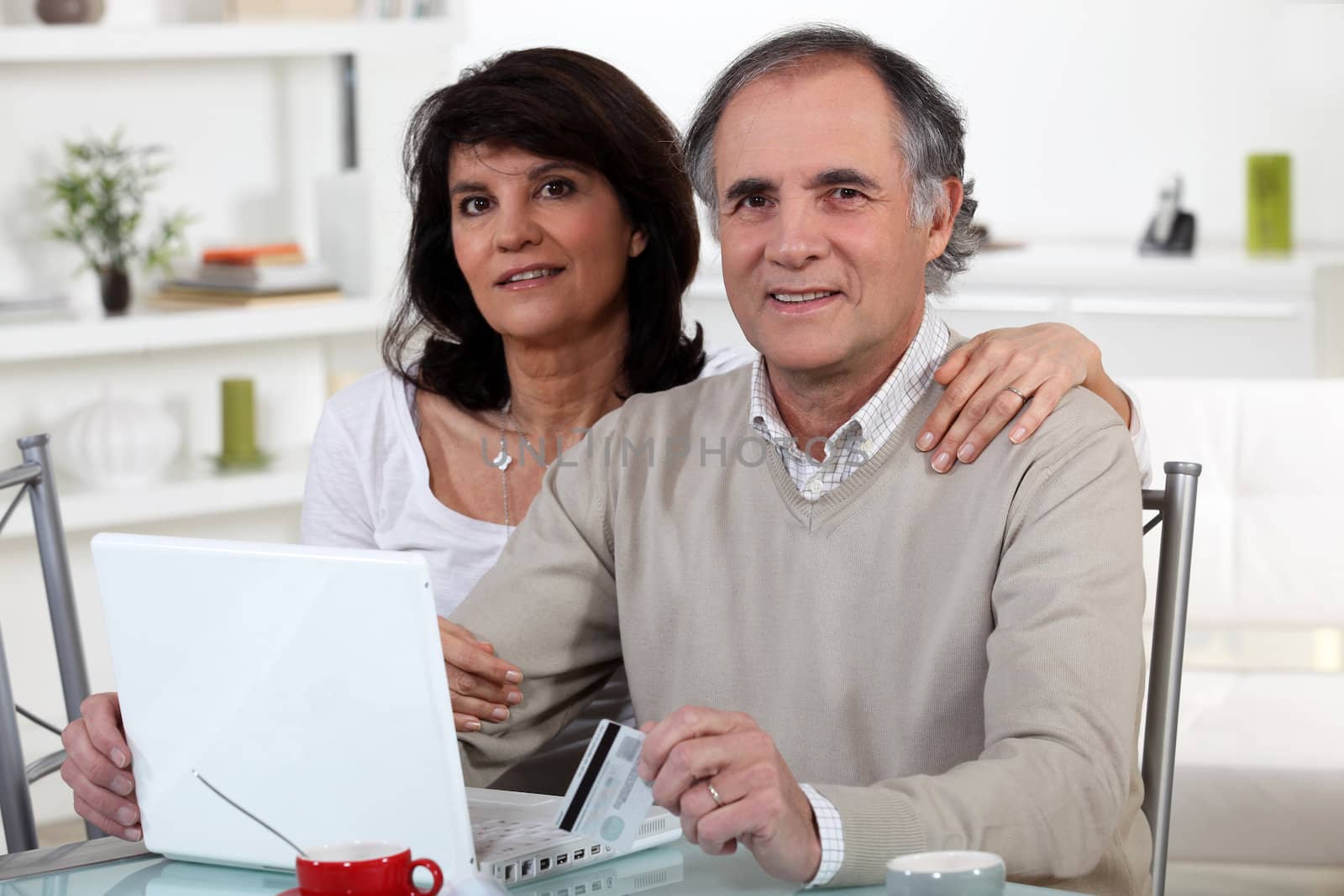 Married couple shopping on-line