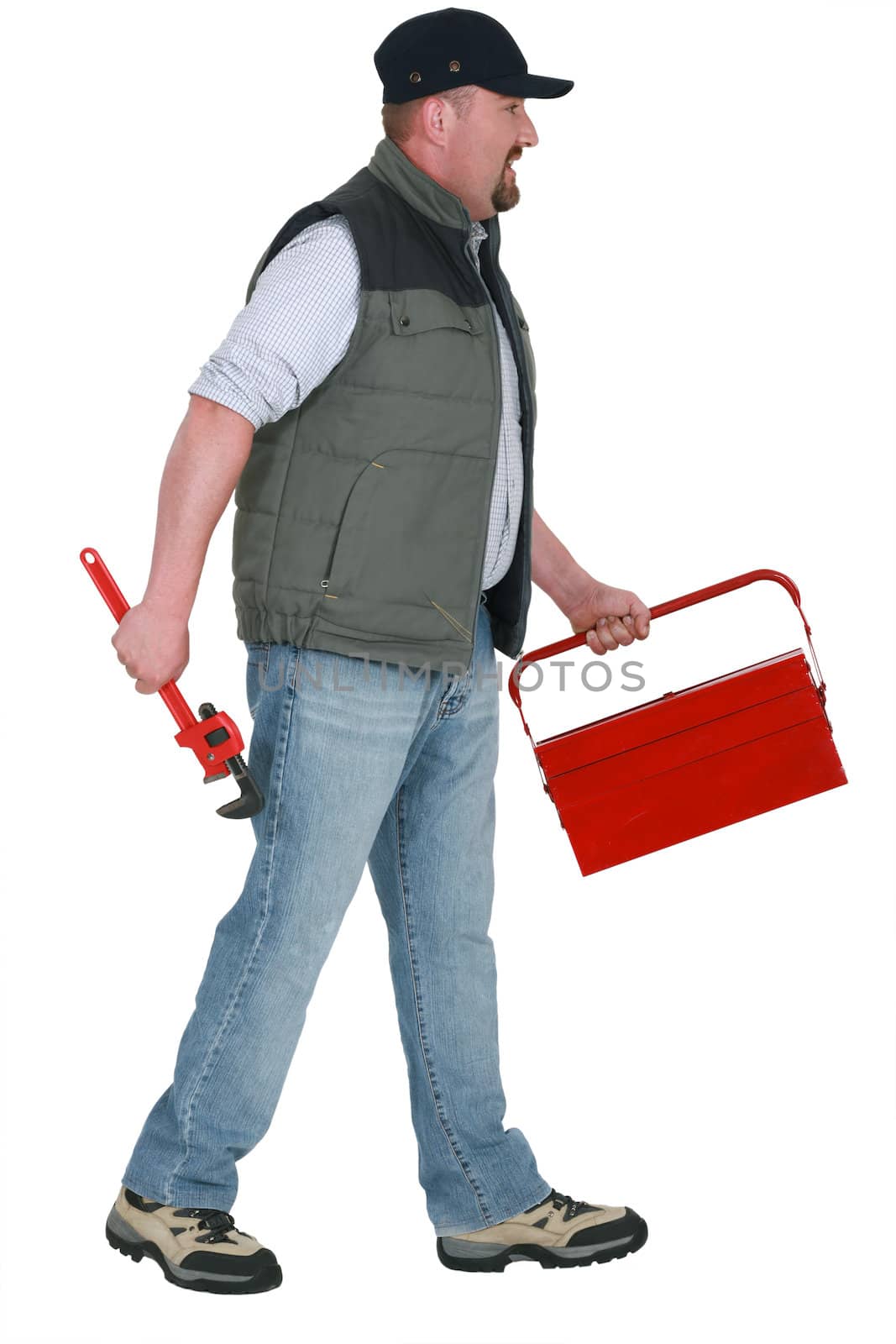 A manual worker with a toolbox.