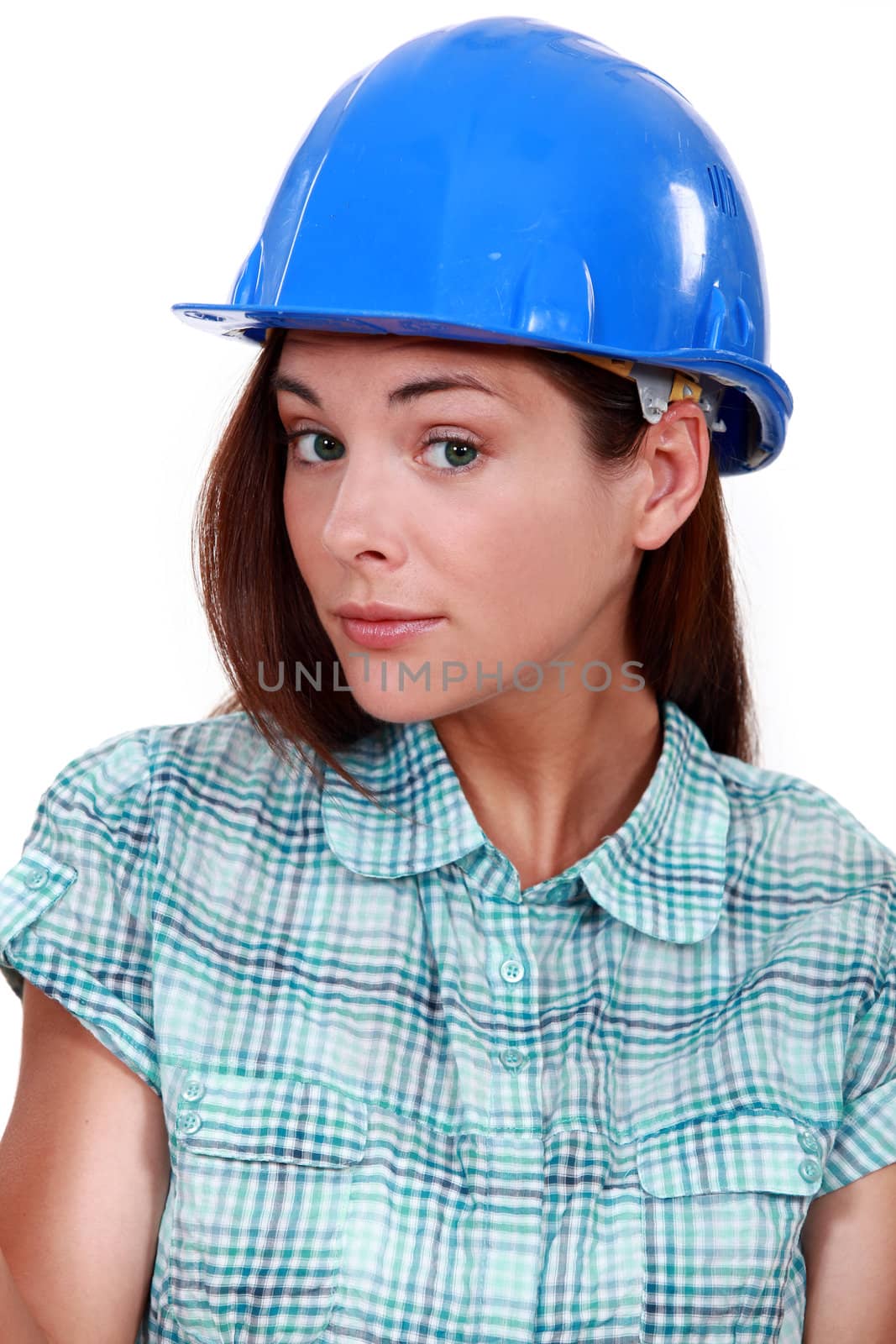 A female construction worker. by phovoir