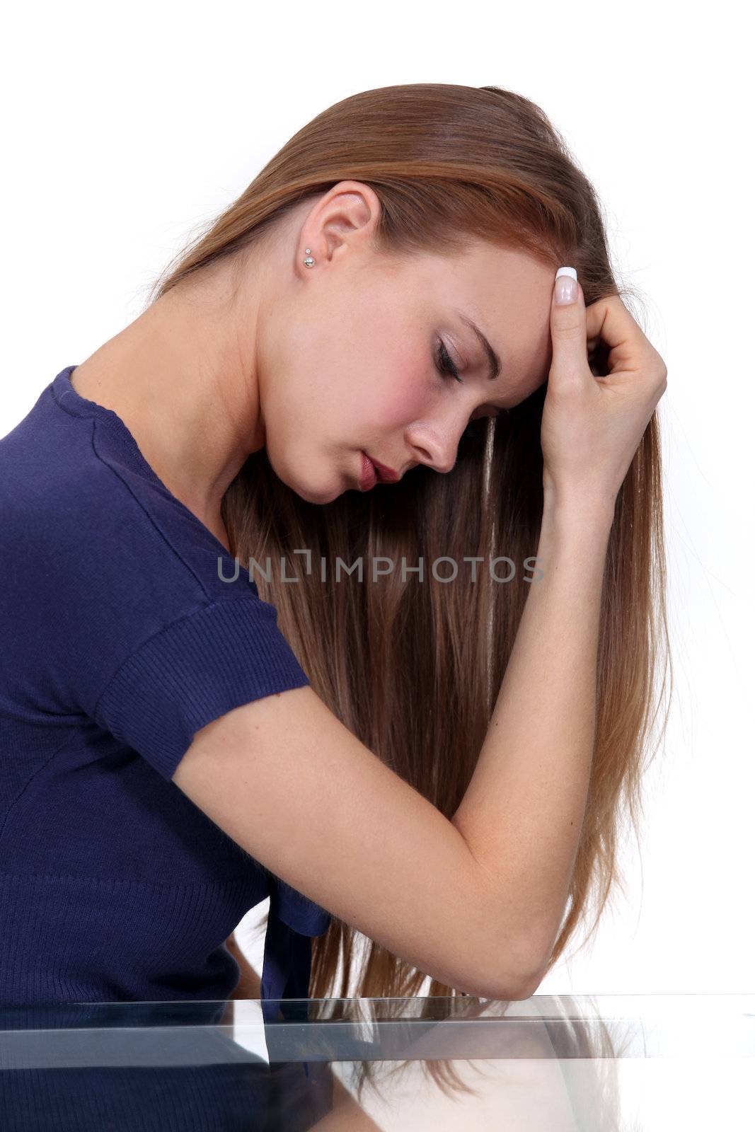 Woman suffering from stress by phovoir
