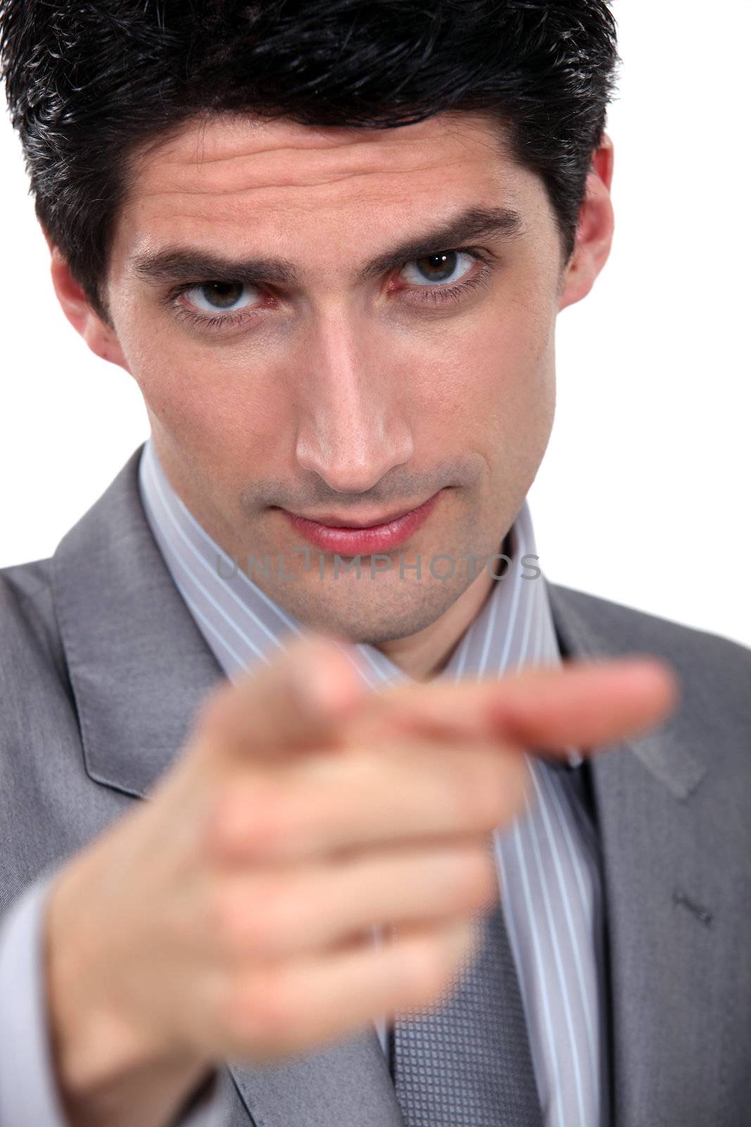 businessman pointing at you by phovoir