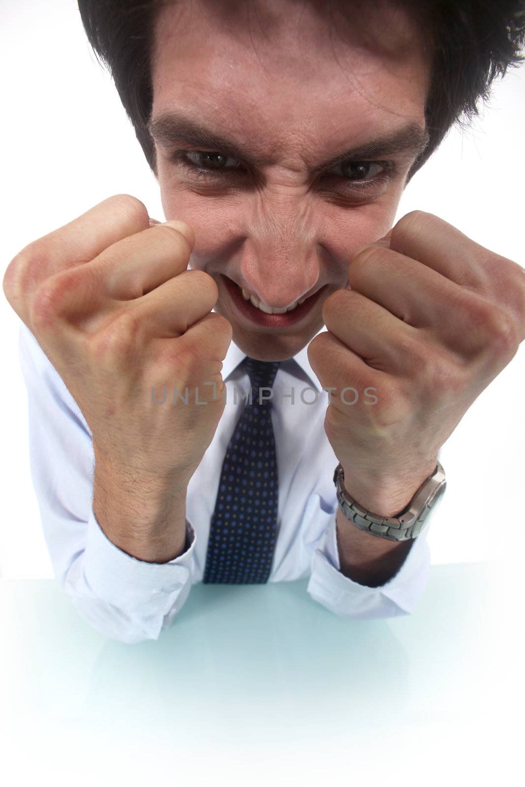 angry businessman shouting by phovoir