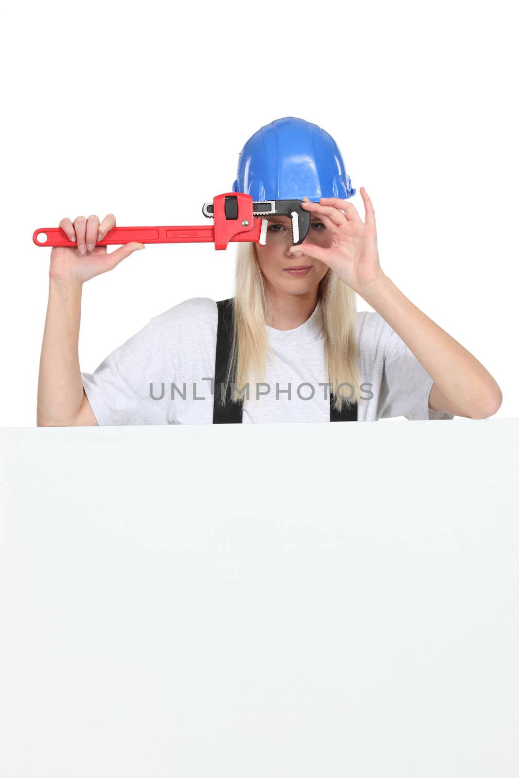 Woman with a wrench