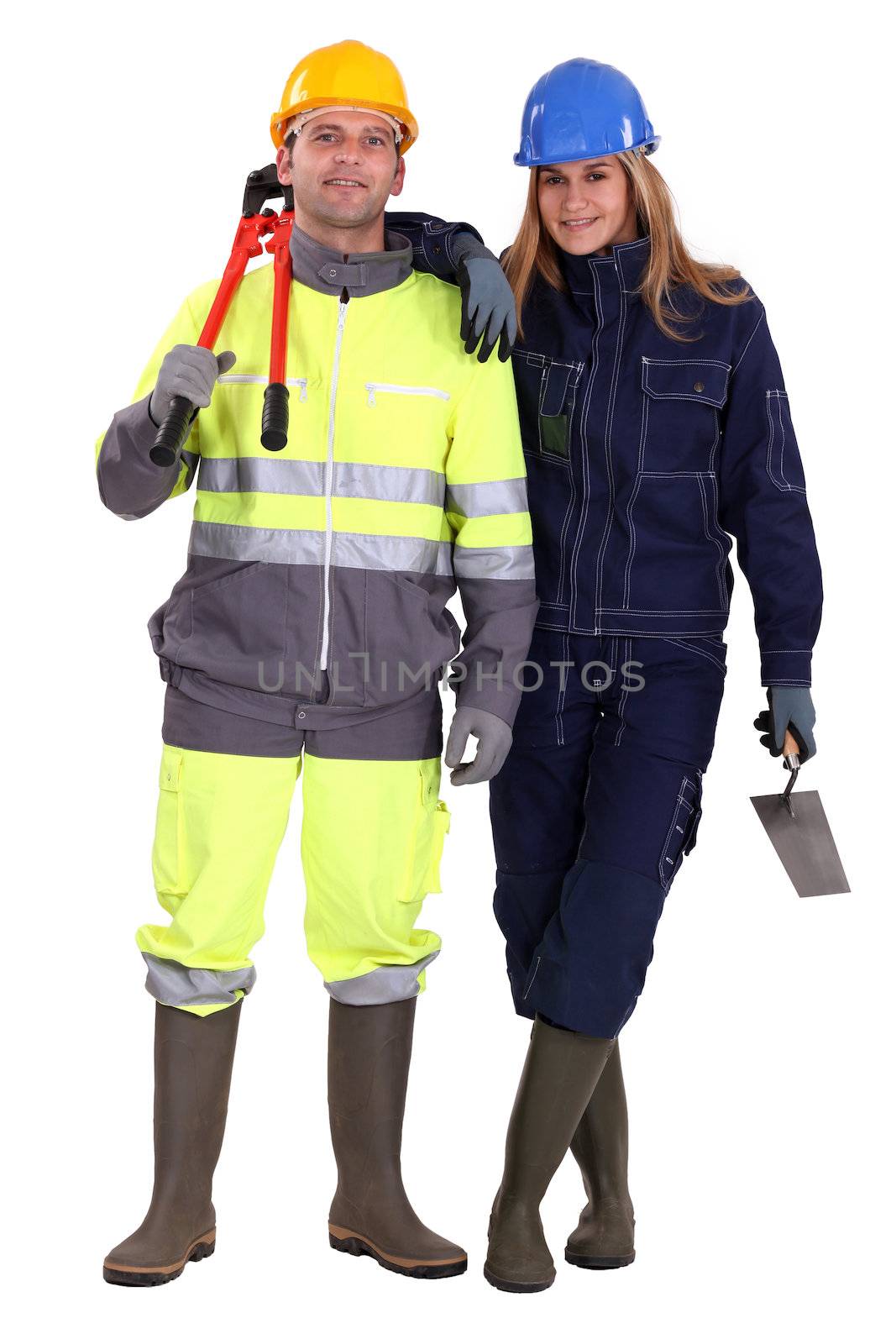 Construction workers by phovoir