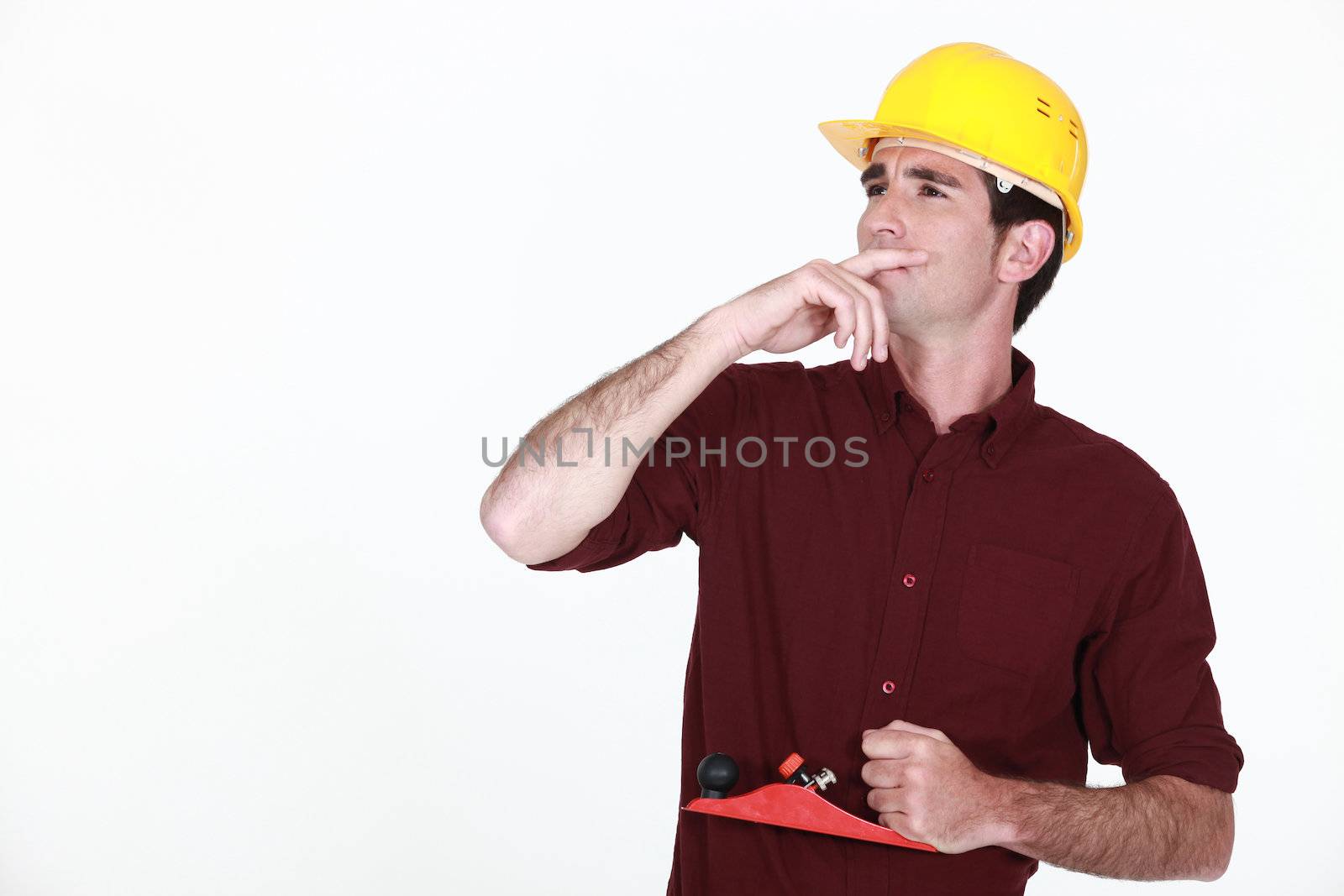 Pensive carpenter