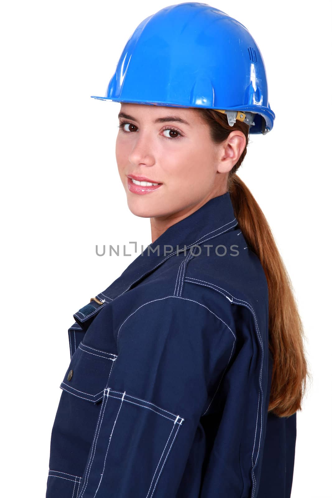 Closeup of a female manual worker by phovoir