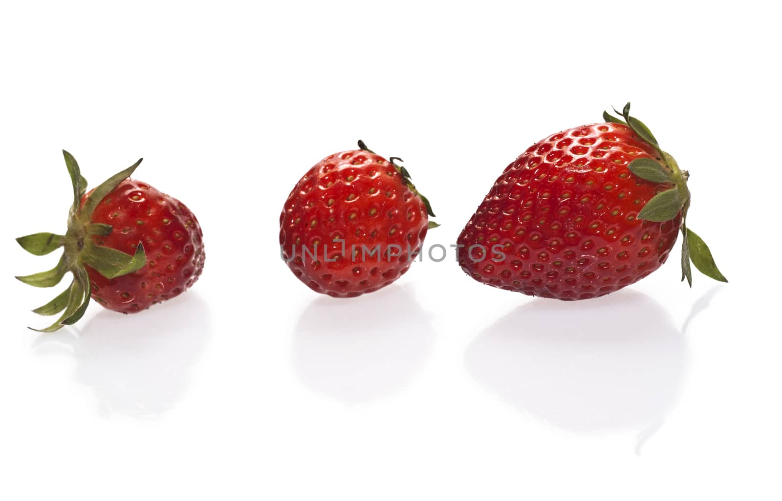 fresh Strawberries isolated over white background