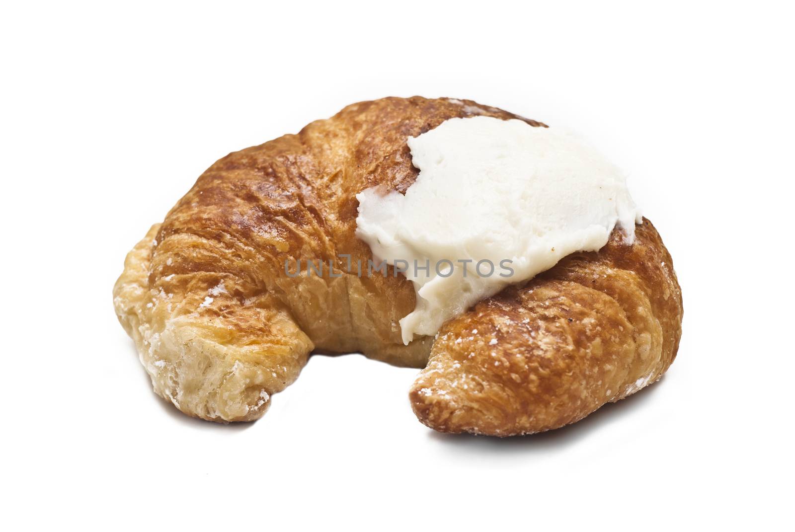 croissant filled with white chocolate cream