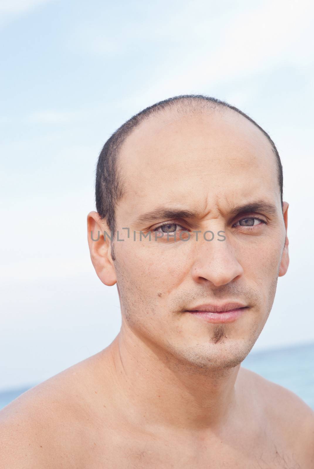 Portrait of  man on the beach by gandolfocannatella