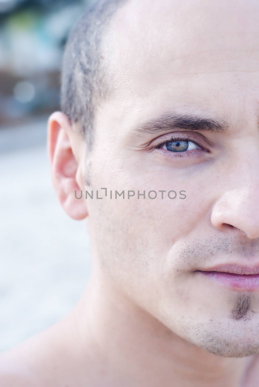 Half face of a handsome man by gandolfocannatella
