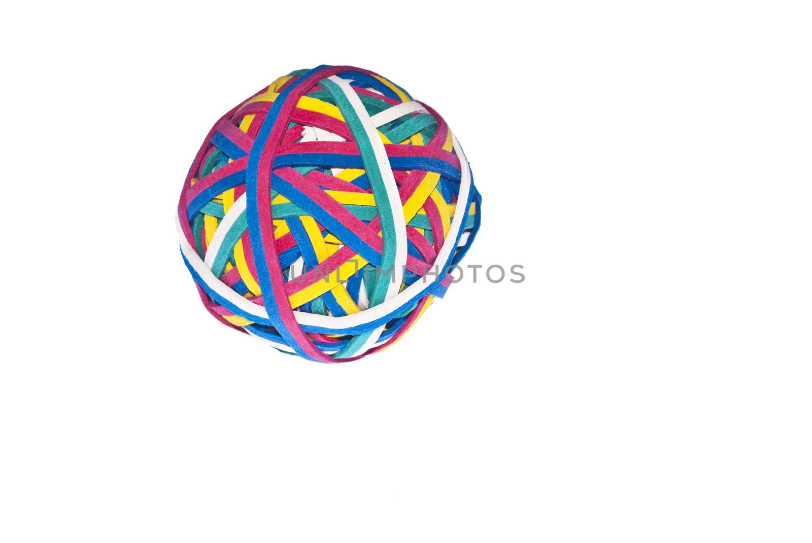 Elastic band, rubber band ball isolated  by gandolfocannatella
