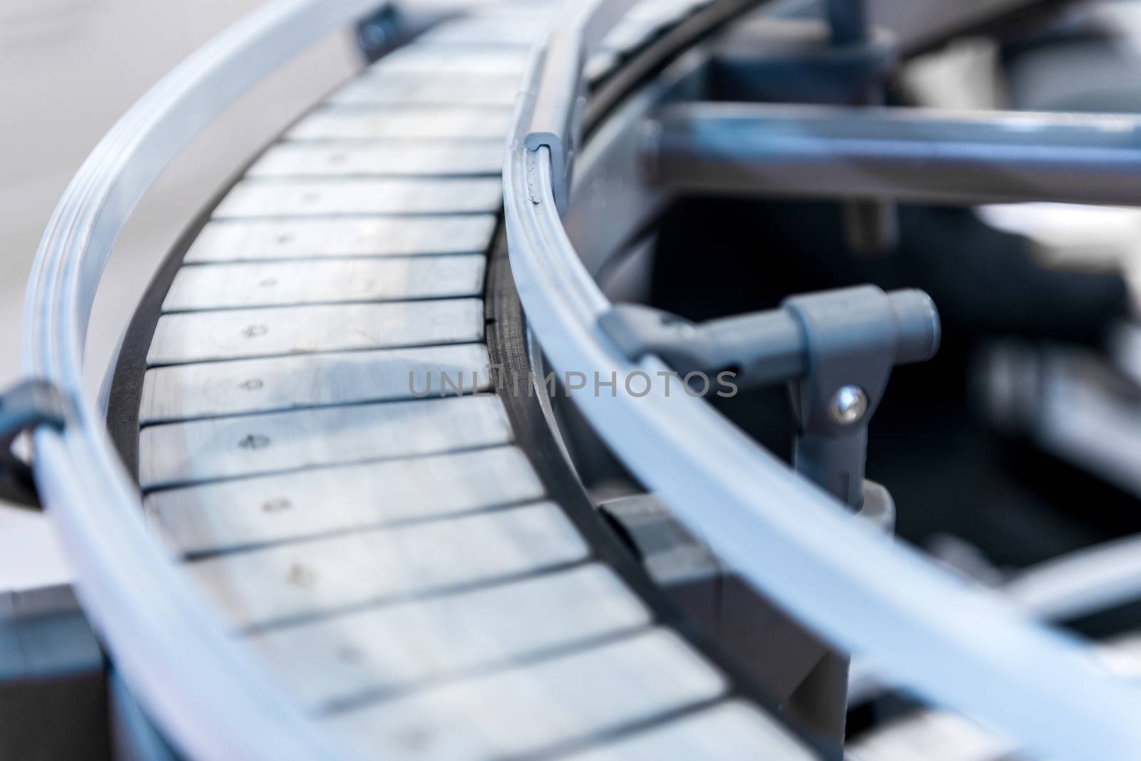 Small conveyor belt closeup photo