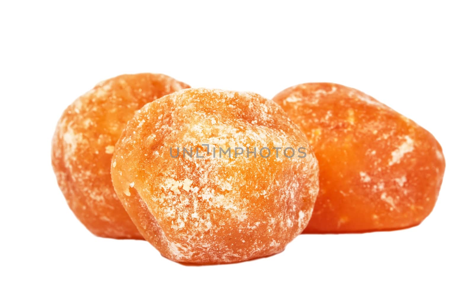 Dried tangerine fruits closeup