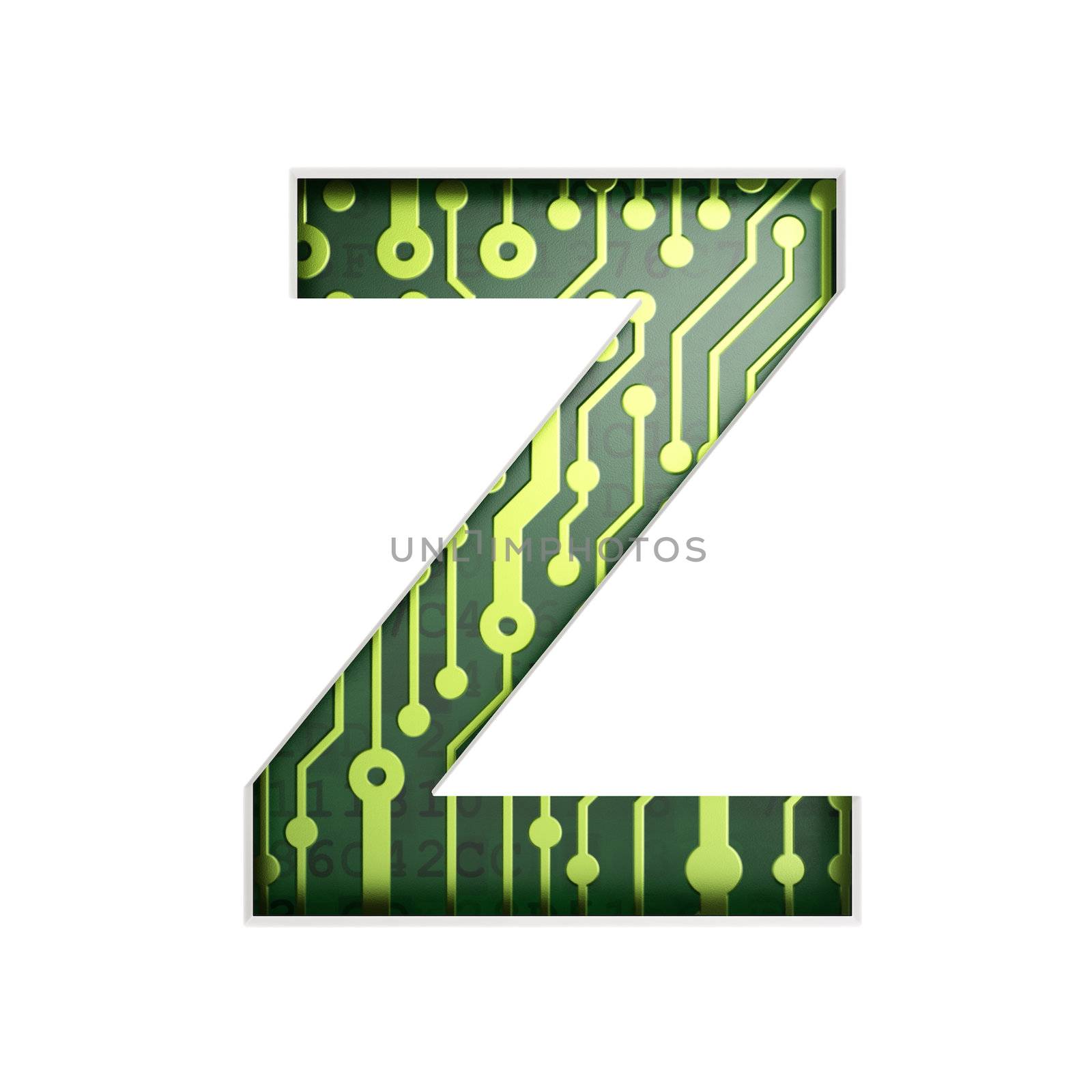 Electric curcuit board letters and numbers collection: Z isolate by maxkabakov