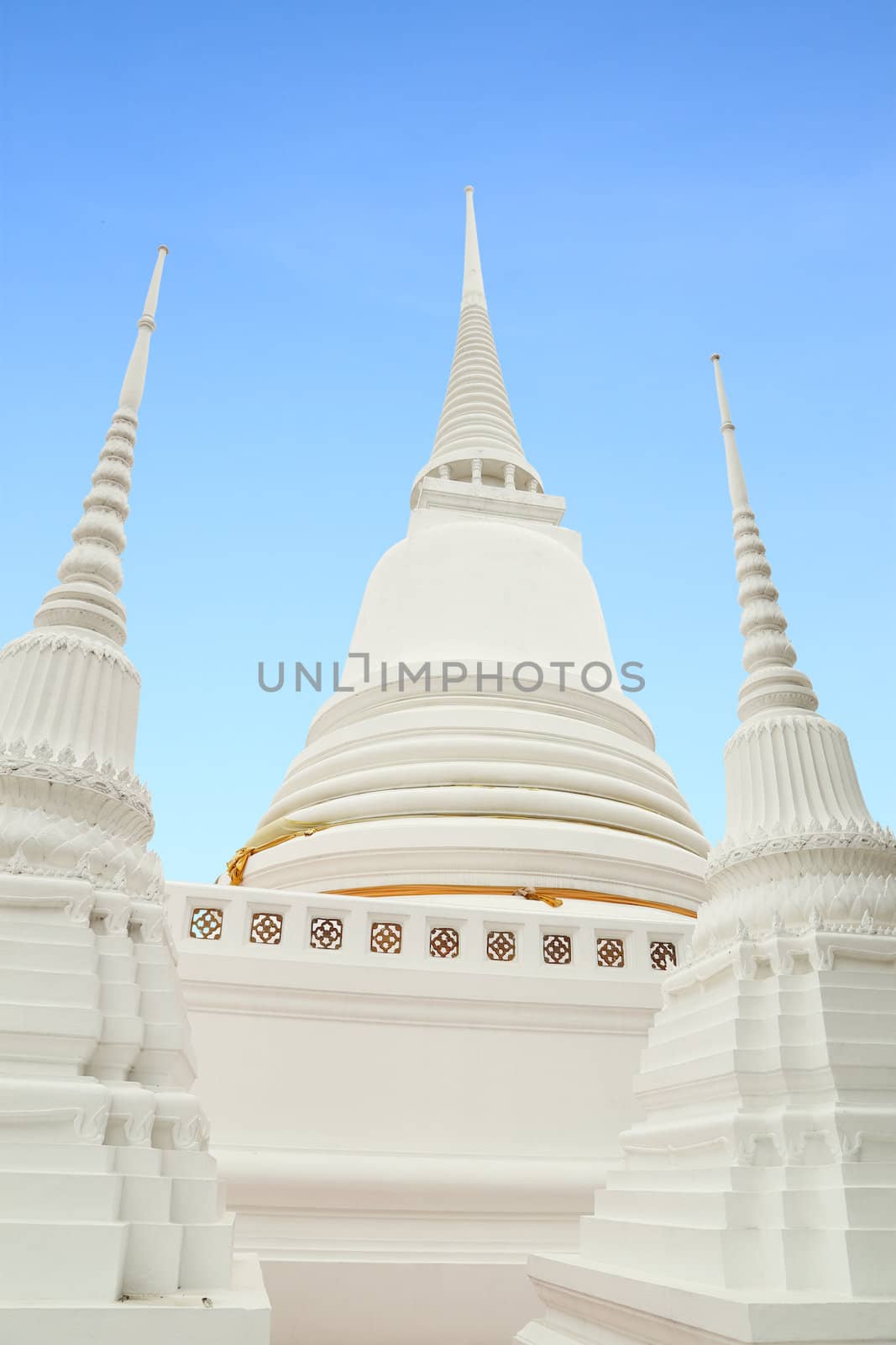 White Pagoda with blue sky