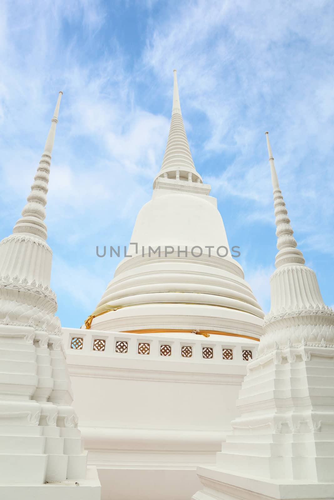 White Pagoda with blue sky